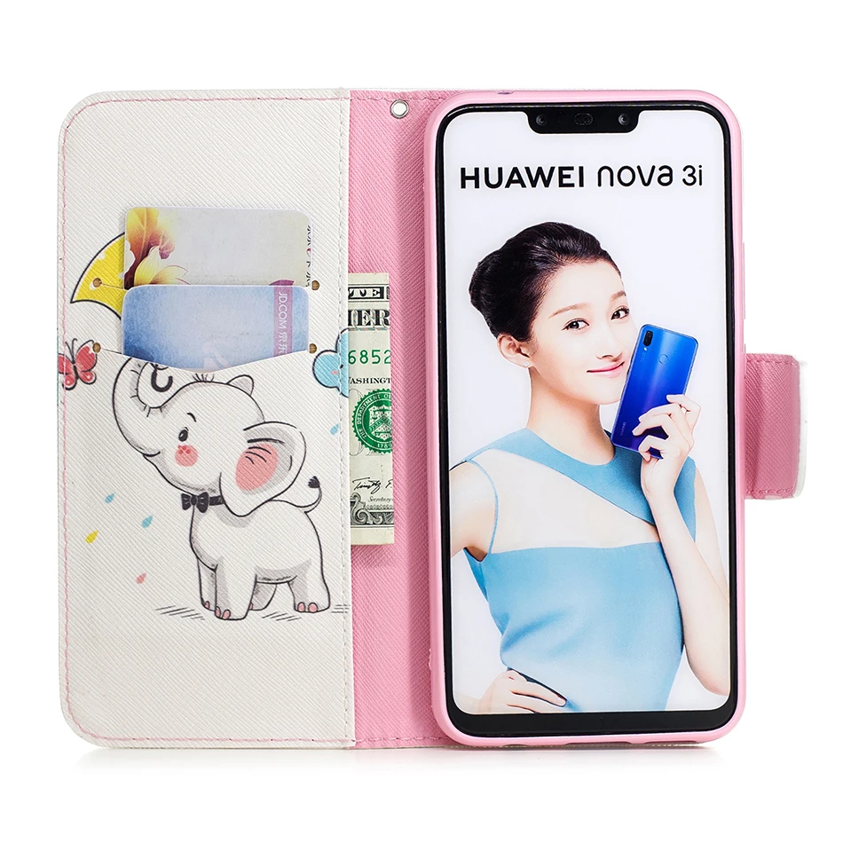 P20 Lite 2019 кожаный чехол книжка с изображением панды дерева для Huawei P30 Pro P Smart Z Plus