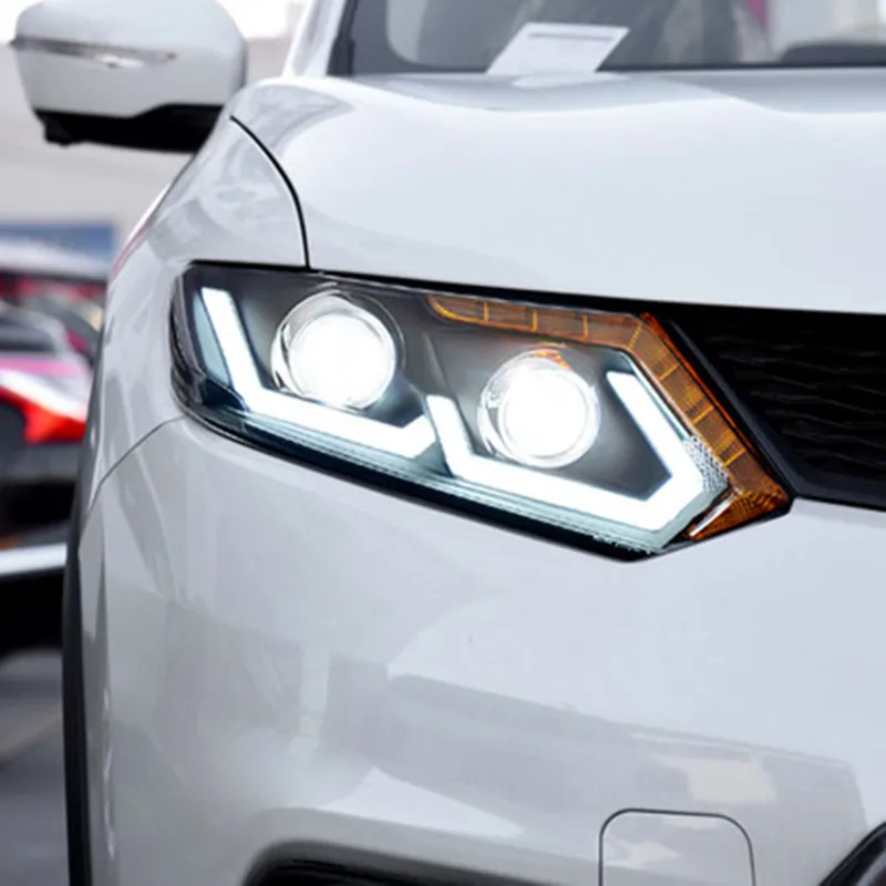 VLAND Автомобильные фары для NISSAN X-Trail светодиодный фары Светодиодная лента U Стиль передняя фара для Xtrail