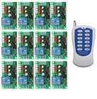 Радиочастотный беспроводной пульт дистанционного управления, 220 В переменного тока, 10 А, 1 канал, 12 * приемников + 1 * передатчик, код обучения, простая эксплуатация