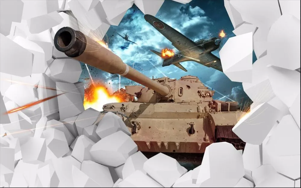 Обои на заказ, 3D танки, детская комната мультяшное украшение, большие фотообои, Wallpaper-3d