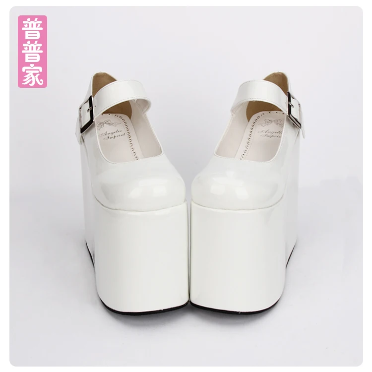 

Princess sweet lolita shoes Broadband simple super high heel Lolita single shoe round head and muffin fashion sandal pu8029