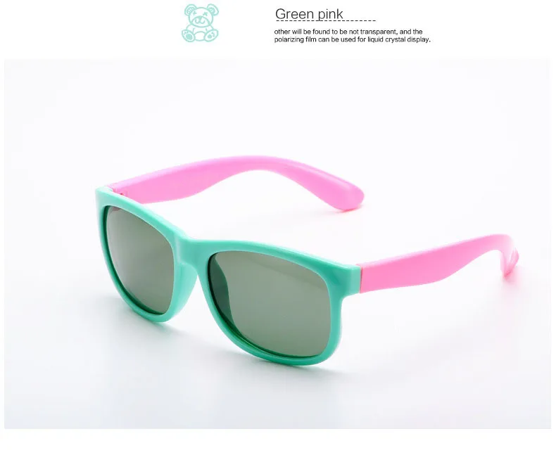 green pink Ralferty детские очки Детские поляризованные детские защитные очки с цветным покрытием Поляризованные солнцезащитные очки модные TR90 Оттенки Óculos 814 - Цвет линз: green pink