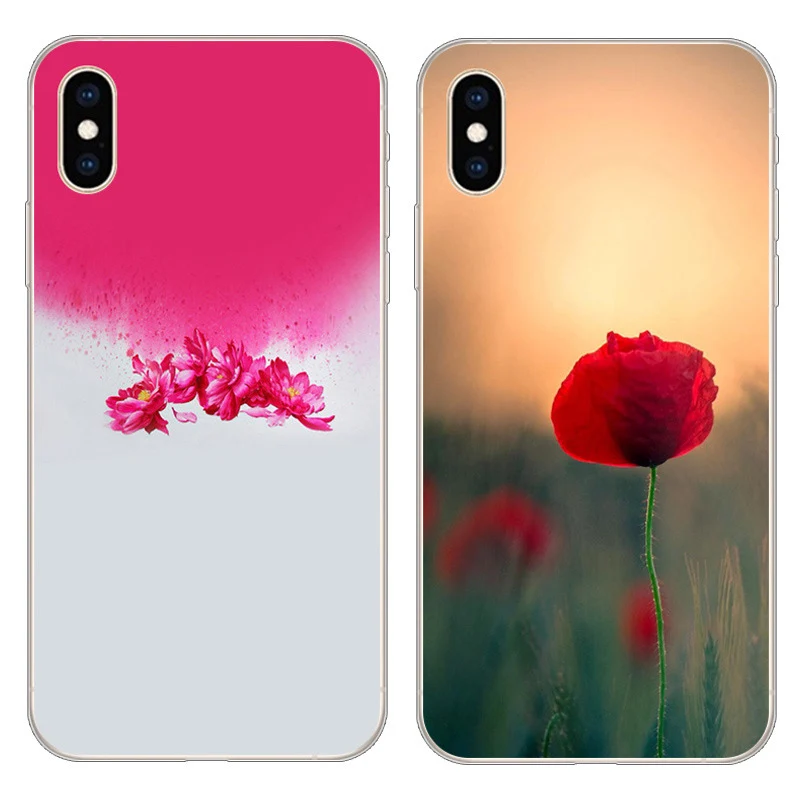 5 8 дюймовый чехол для iphone XS мягкий телефона в цветочек защитный 10S Чехлы