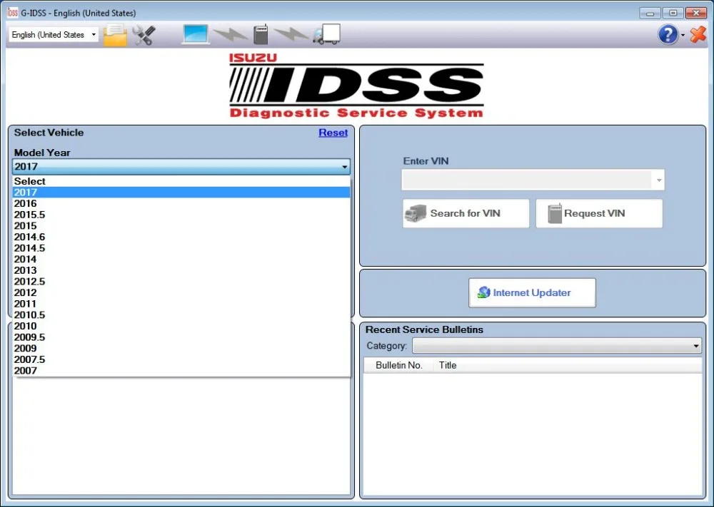 Isuzu G-IDSS Export and domostic 2017-система диагностики Australia Asia Europe Spain Canada China |