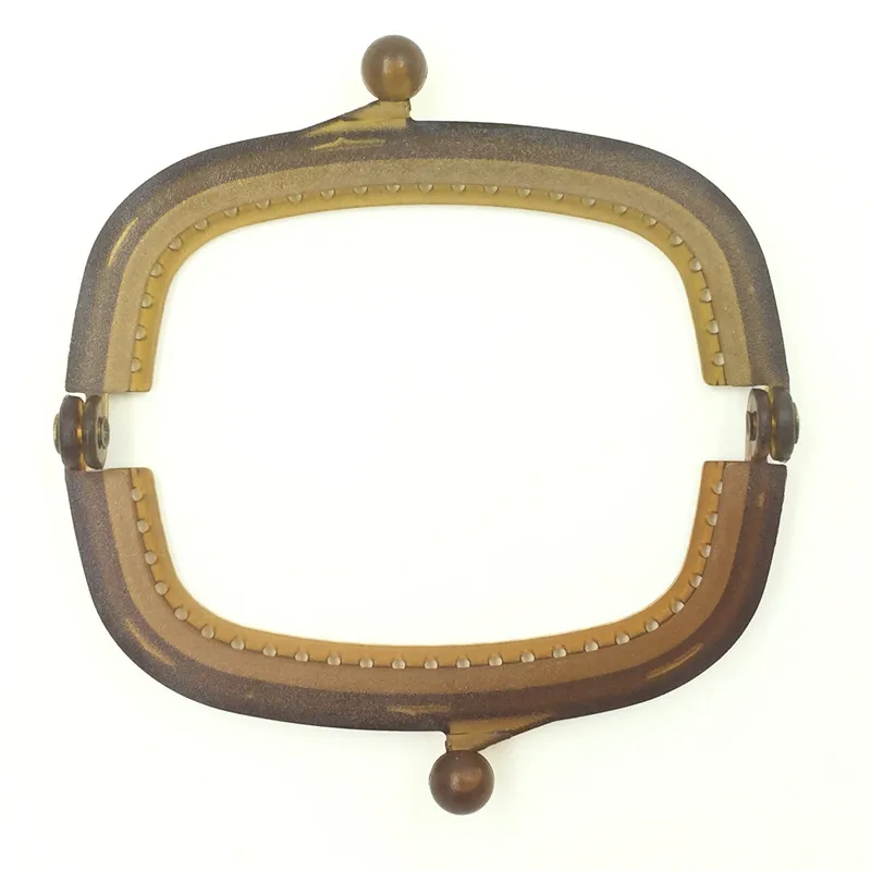 

Elegant Coffee Coins Purse Plastic Arc Frame Kiss Clasp 9x5cm Lock Clutch DIY Handbag Handle Findings, 25Pcs