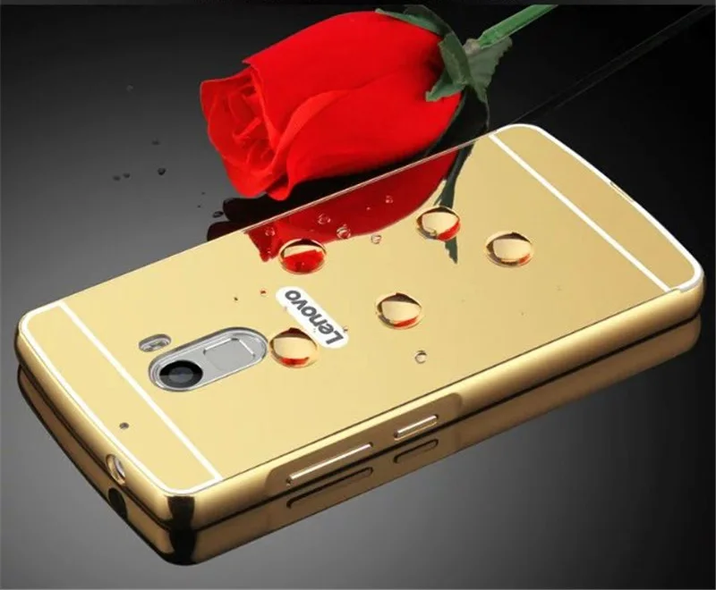Чехол для Lenovo K 4 Note A7010 A 7010 металлическая рамка с зеркальной задней крышкой чехол