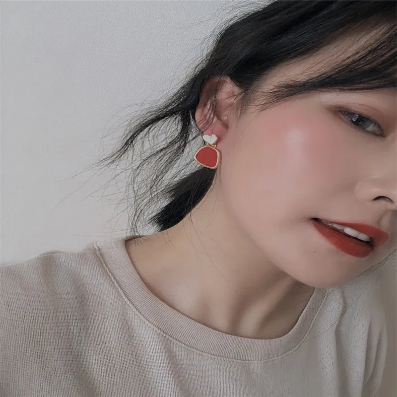 Женские серьги капельки MENGJIQIAO Новые красочные летние с геометрическим узором в