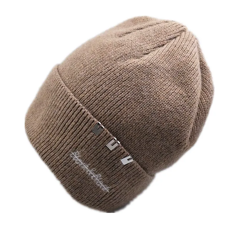 Шерстяные шапки вязаные мужские зимние Skullies Bonnet Зимние головные уборы для мужчин