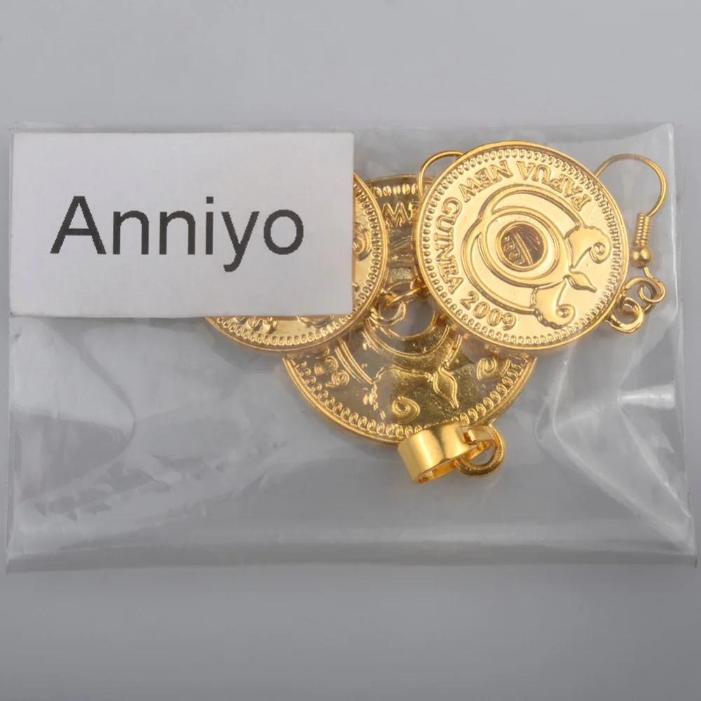 Ожерелье и серьги-подвески Anniyo K1 золотого цвета для женщин ювелирные изделия