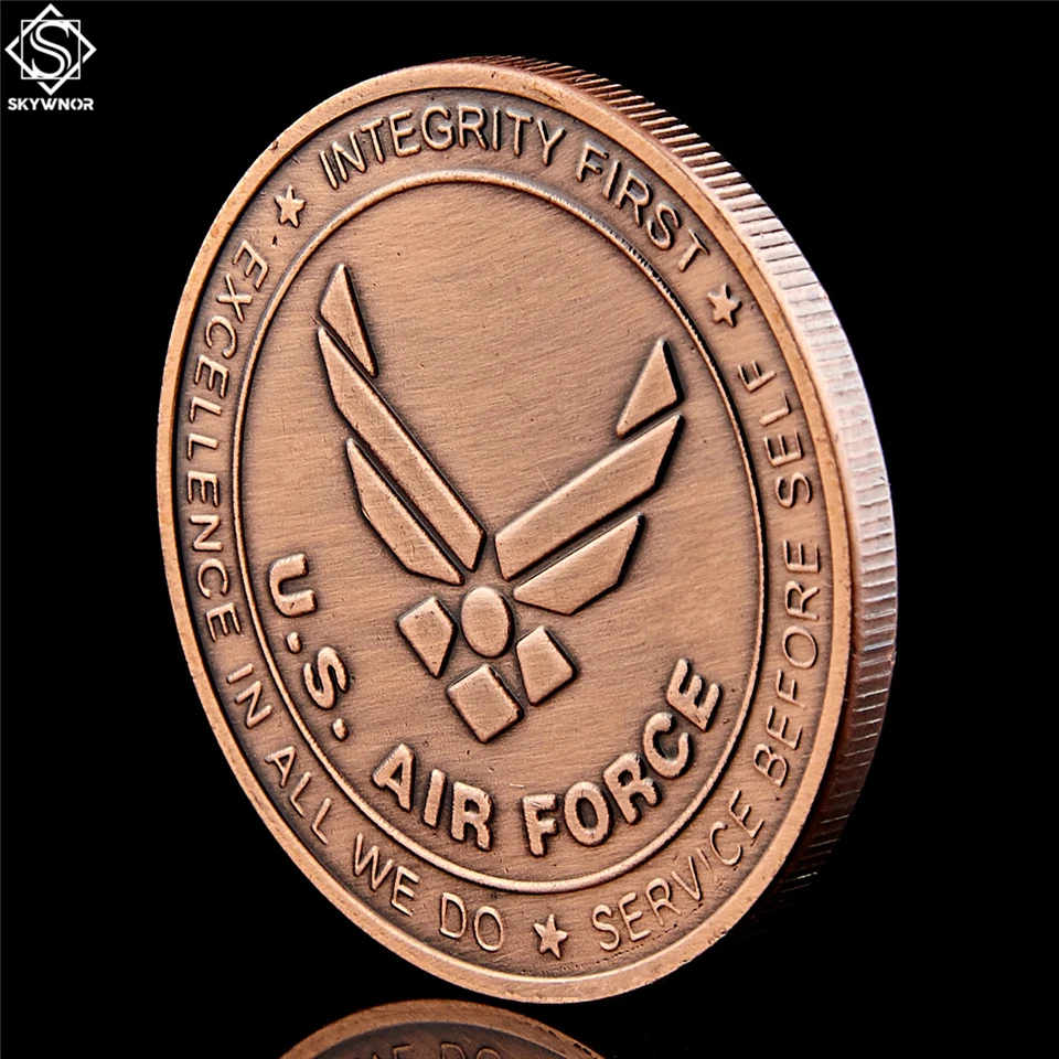 Монета ВВС C 17 Globemaster II медная американская военная памятная монета с акриловой