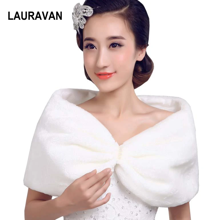 Дешевая шаль из искусственного меха цвета слоновой кости свадебная накидка