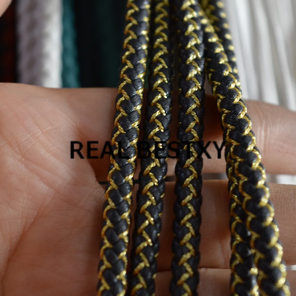 Реальный BESTXY 5 м/лот мм кожа с желтым нейлоновым шнуром кожаный шнур для