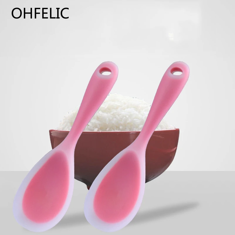 Пищевая Термостойкая Силиконовая ложка для риса лопата красочная термостойкая