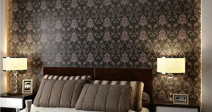 Wallpaper modern European dark bedroom living room study sofa TV wall backdrop PVC wallpaper papel de parede 3d|wallpaper red|wallpaper girlpvc
