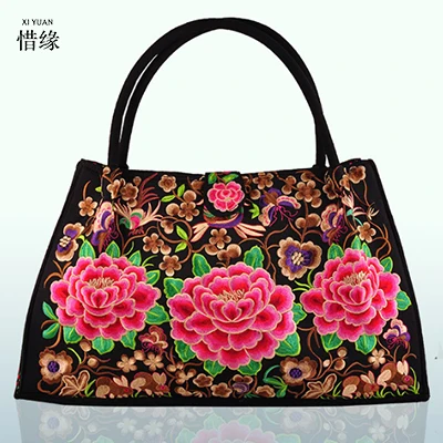 Женская Холщовая Сумка винтажная Этническая сумка через плечо с вышивкой