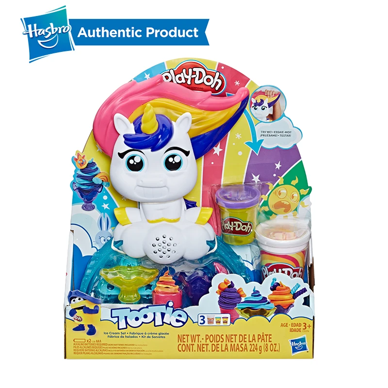Набор для мороженого Hasbro Play-Doh Tootie the Unicorn с 3 нетоксичными цветами Play Doh color Swirl Compound