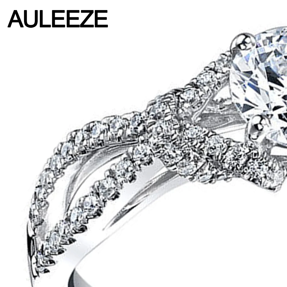 Кольцо обручальное из белого золота с муассанитом 1 карат 14 к | Украшения и