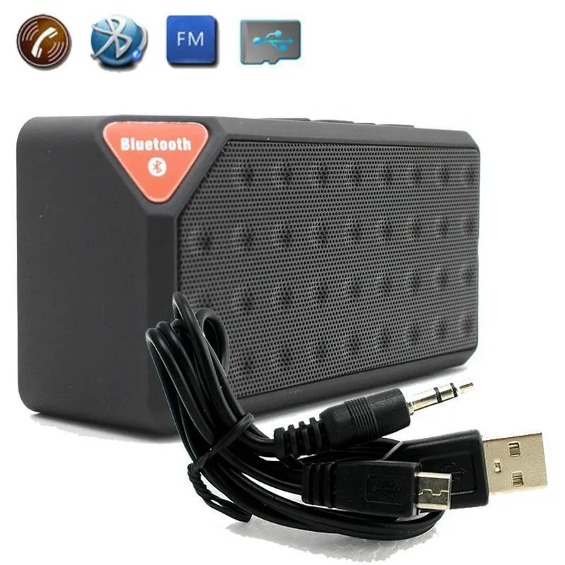 Bluetooth Динамик X3 Кассетный стиль TF FM стерео USB Беспроводной открытый Портативный