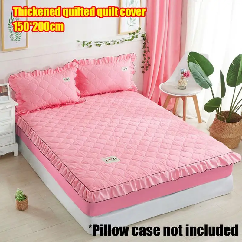1 bed skirt Новинка 150*200 см сплошной короткий чехол для кровати, защитный чехол для юбки, стеганый утолщенный кружевной чехол для кровати - Цвет: 1 bed skirt
