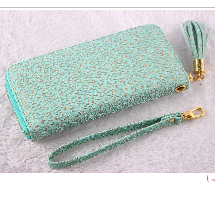 MIWIND женский длинный кошелек с тиснением Длинный кисточкой Женский на молнии