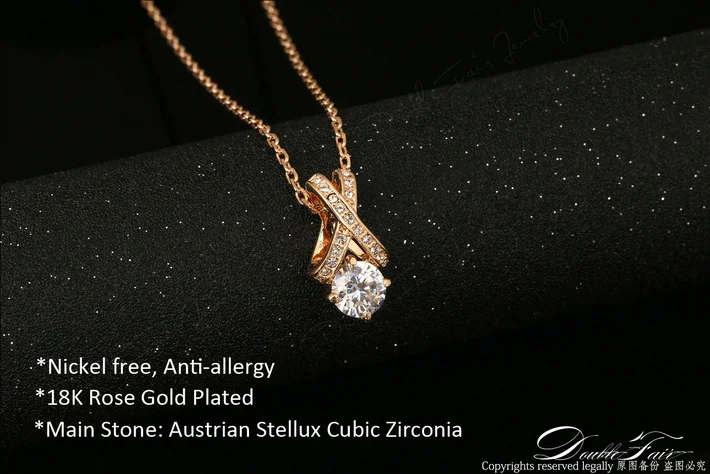 Элегантный и классический cz алмазов 18k позолоченные партии образный подвески ожерелья моды кристалла свадьбы украшений для женщин dfn302 кулон подвески кулоны подвеска колье ожерелье цепочка распродажа