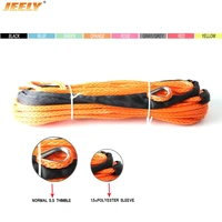 14x50 6mm12m15m 12 strand off road uhmwpe synthetic towing winch rope with 1 5m sleeve and thimble for atvutvsuv4x44wd