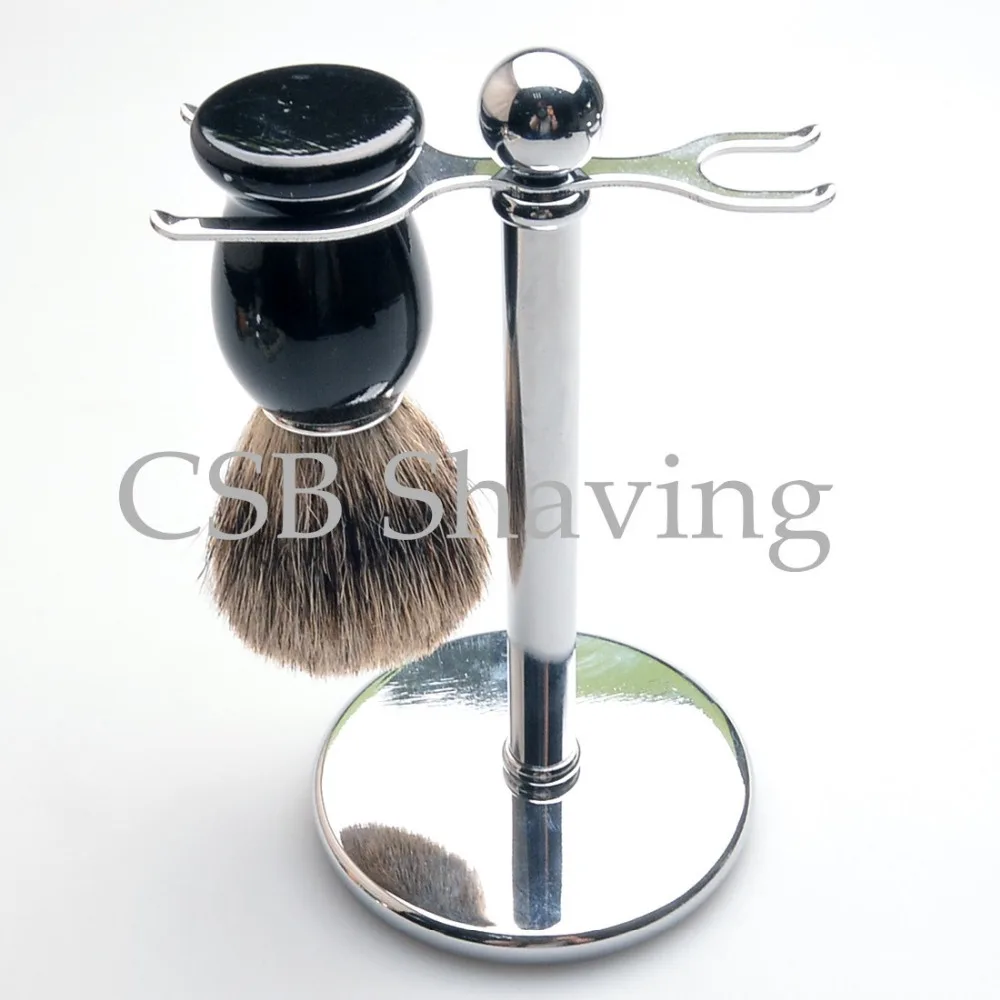 CSB Black Wood Handle Badger Hair Shaving Brush Set Salon Men Facial Beard Cleaning Appliance Tools with Stand | Красота и здоровье