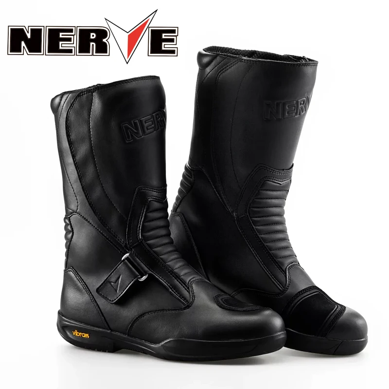 

NERVE BIKERS Motorcycle Boots Black Moto Racing Shoes Motocross Off-Road Motorbike Ankle protection 39/40/41/42/43/44/45