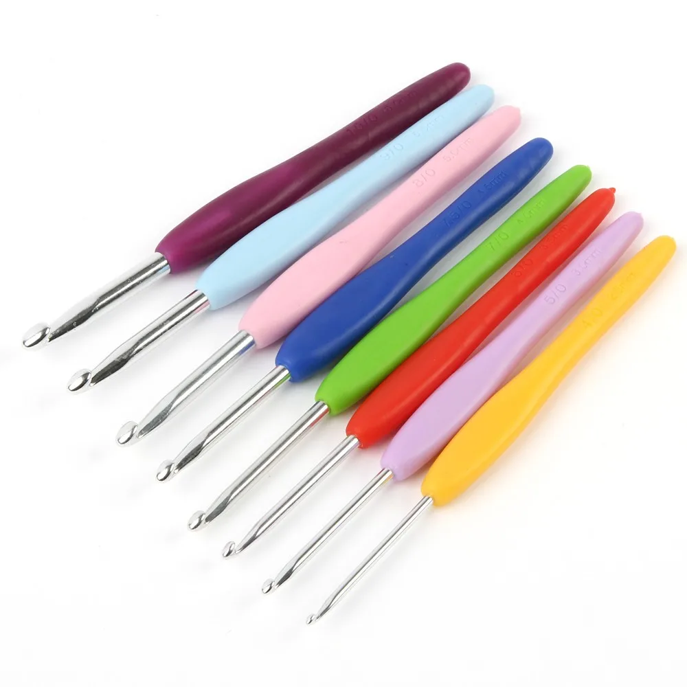 

8 Size Crochet Hook Needle Aluminum Crochet Hook Set Arts Crafts & Sewing Include 10pcs Stitch Markers For Women Gift