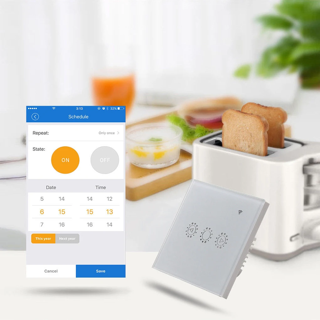 

Smart Light Dimmer Wall Mount Touch RC WiFi Light Switch Remote Controlling Intelligent Home Supplies EU/UK Standard Switch