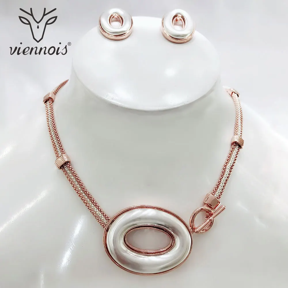 Viennois золото/микс серебряный цвет сережки-гвоздики большие кулон набор украшений