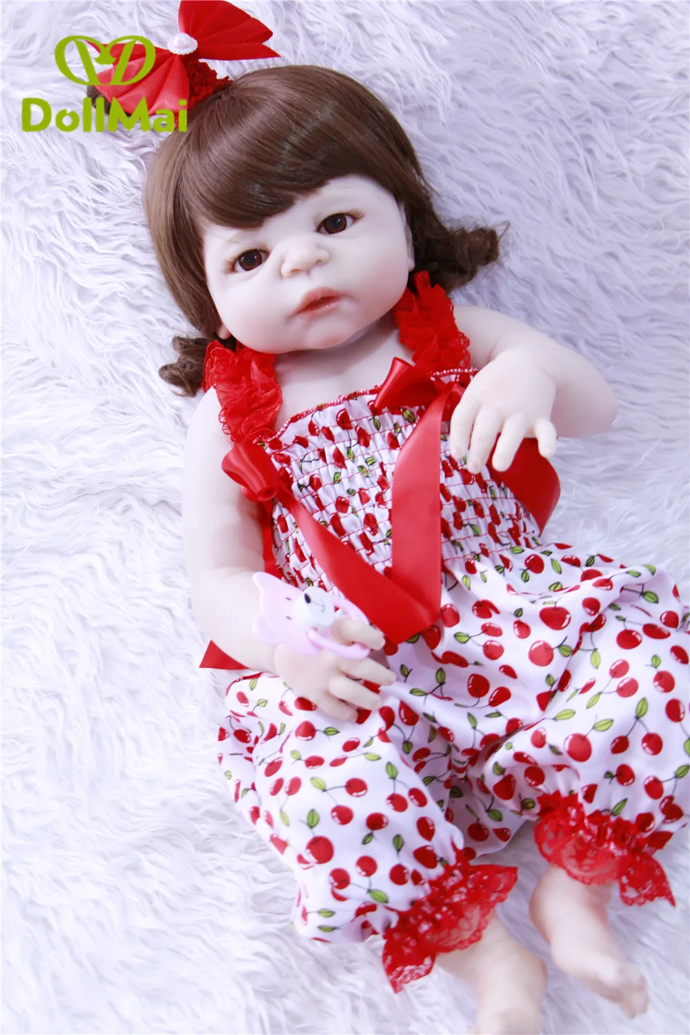 Новорожденная девочка живой полный силикон Возрожденные куклы 57 см Bebes reborn com corpo