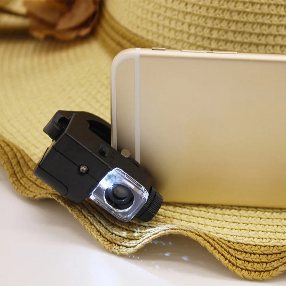 Переносной 90 X телефон Тип светодиодный светильник увеличительное Стекло Лупа