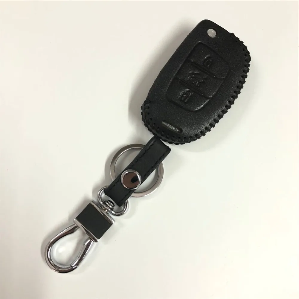 H Type black thread Чехол для ключей, автомобильный кошелек, чехол для ключей, брелок для ключей, авто ключ, смарт-аксессуары из ПУ, товары для стайлинга hyundai Creta ix25-17 - Название цвета: H Type black thread