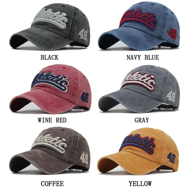 6 цветов промытая Хлопковая мужская бейсболка Snapback шапки для женщин бейсбольная Кепка с вышивкой буквенная Кепка с металлической буквой мужская шапка