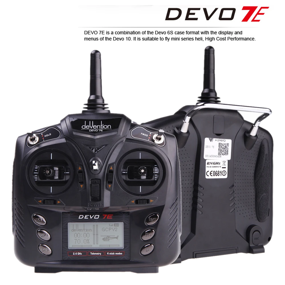 (С 2 батареями) оригинальный Walkera Super CP с передатчиком DEVO 7E 6CH Flybarless 3D RC вертолет