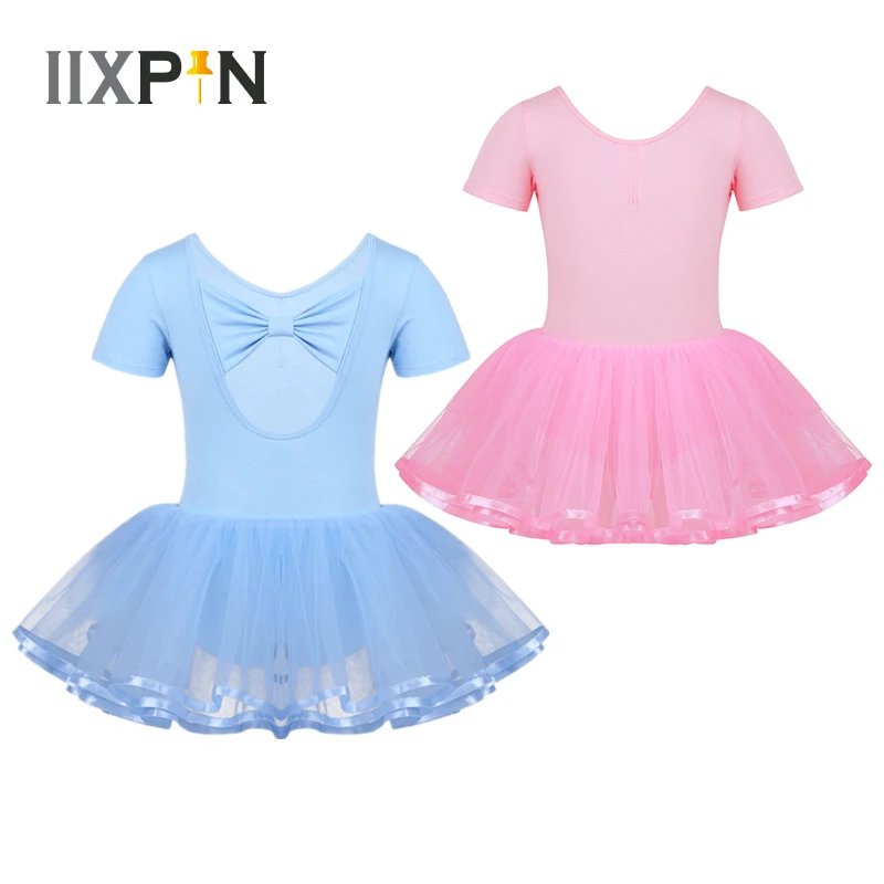 IIXPIN/балетное платье для танцев девочек хлопковый топ с бантом на спине лиф