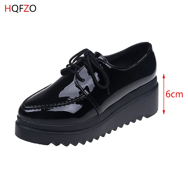 HQFZO Pantshoes/Женская обувь на плоской платформе 6 см Повседневная дышащая с