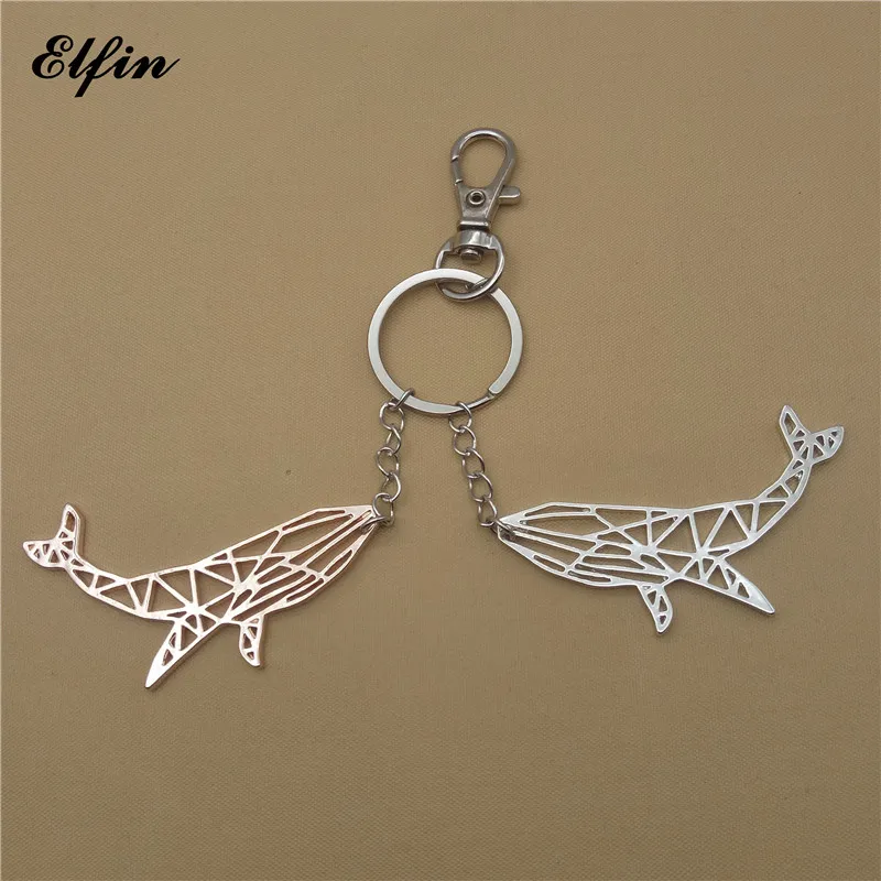 Elfin уникальные модные оригами брелоки в виде Кита золотого цвета серебряного