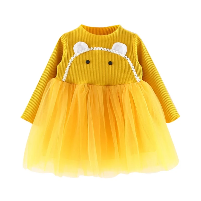 Платья для маленьких девочек весенние свитера с длинными рукавами и рисунком