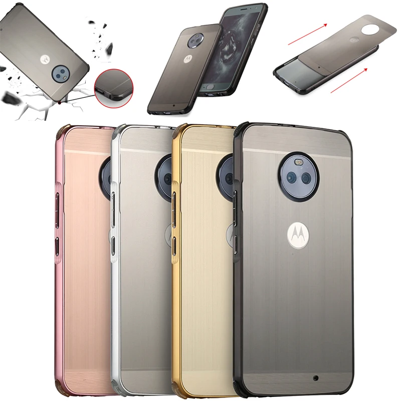 For Motorola Moto G6 Case for G 6 Brushed Back Cover Hard with Plating Metal Frame MOTOG6 cover 5.7'' |