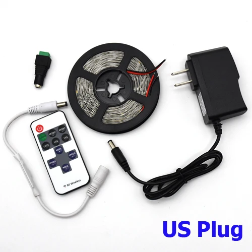 US PLUG 12V Мощность Светодиодные ленты светильник 2835 SMD Гостиная ТВ настольных ПК Экран Подсветка диван для отдыха лестница под шкаф светильник ing 5 м 300 светодиодный - Испускаемый цвет: US PLUG