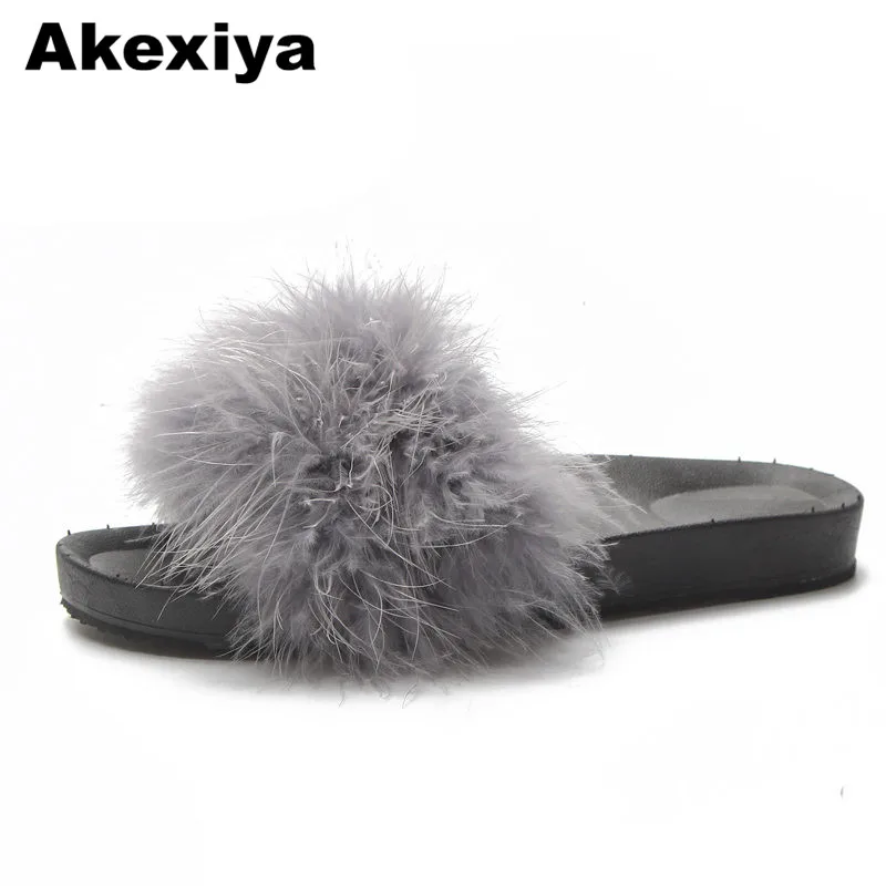 Akexiya Лидер продаж Симпатичные Pantufas лиса волосы тапочки Для женщин меха дома