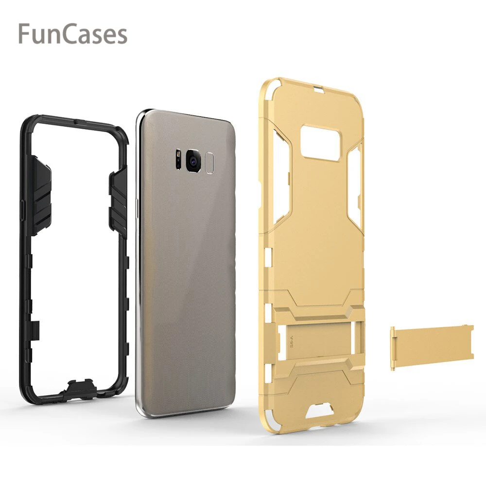 For Samsung Galaxy S8 Plus Case Cover Luxury Iron Man Stand Hard Armor+Soft Silicone TPU for | Мобильные телефоны и