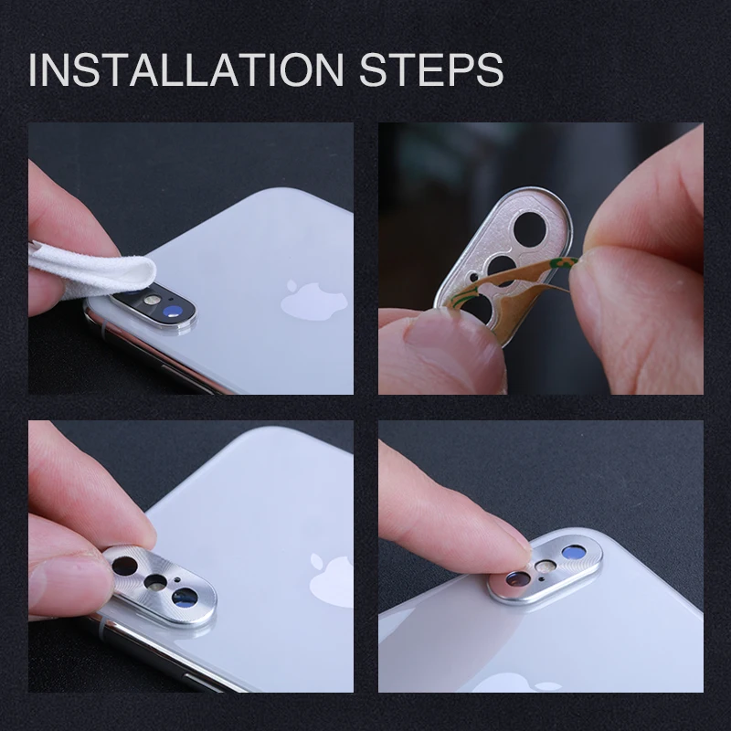 Защитный чехол для объектива камеры iPhone X металлический защитный с кольцом