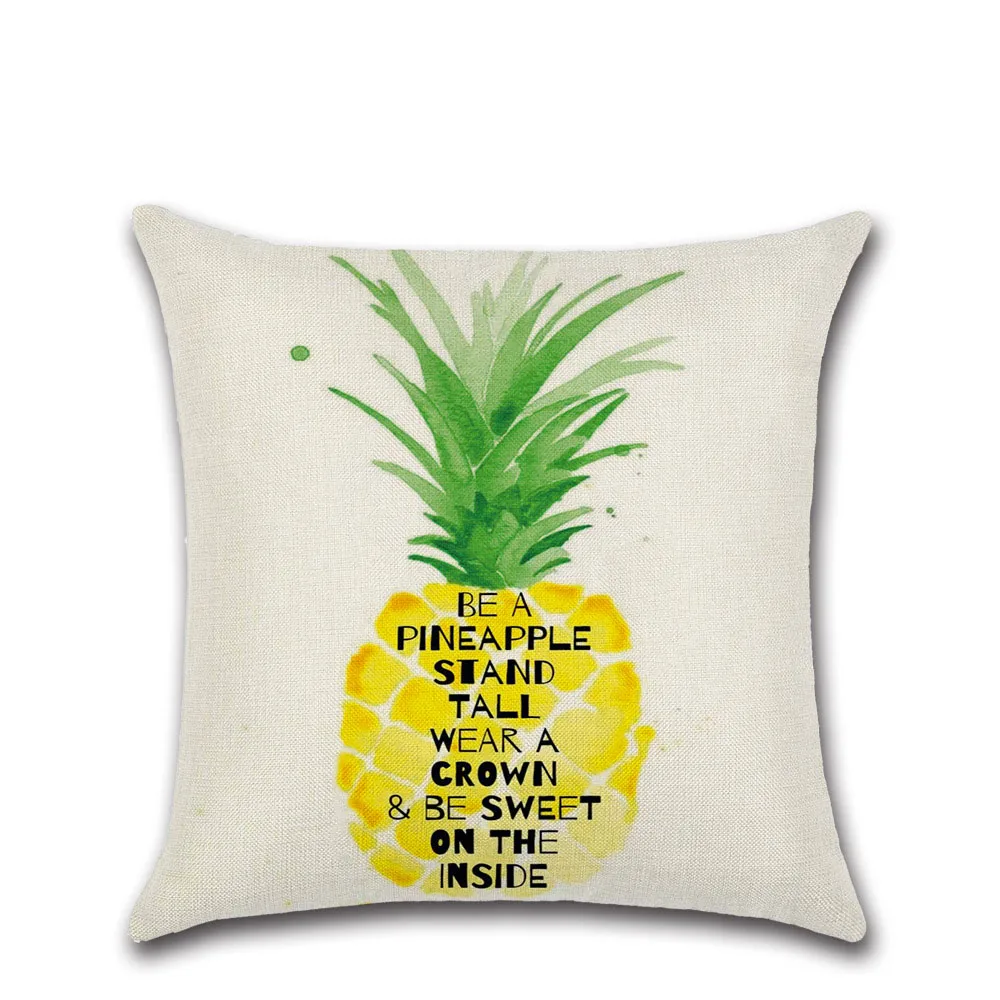New style English phrase Cushion Cover Black and White Cotton linen Throw Pillow Case Pineapple cactus | Дом и сад
