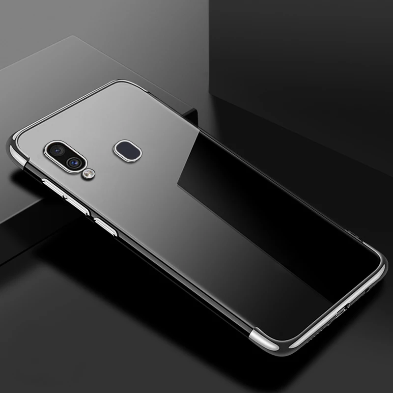 Sliver Прозрачное покрытие, мягкая задняя крышка из ТПУ для samsung Galaxy M30 M20 M10 A70 A40 A50 A30 S10 Plus S10e, мягкие силиконовые чехлы - Цвет: Sliver