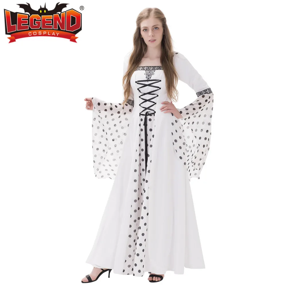 Белое свадебное платье средневекового возрождения искусственное рококо мари