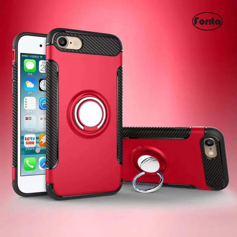Forita HBR Magnetic Ring Car Holder Case For iPhone 7 7P Plus PC TPU Kickstand Back Cover Finger Stand iPhone7 i7 |