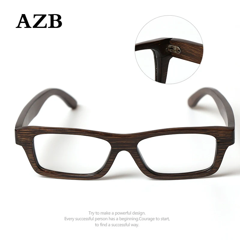 AZB винтажные Ретро оправы для очков из бамбукового дерева мужчин и женщин